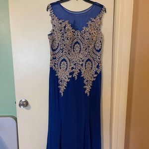 Beautiful Blue Sequence Evening Gown
